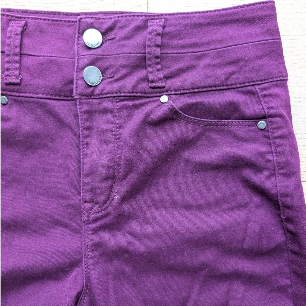 Tinseltown Womens High Rise Skinny‎ Pants Plum Purple Double Button Size 5